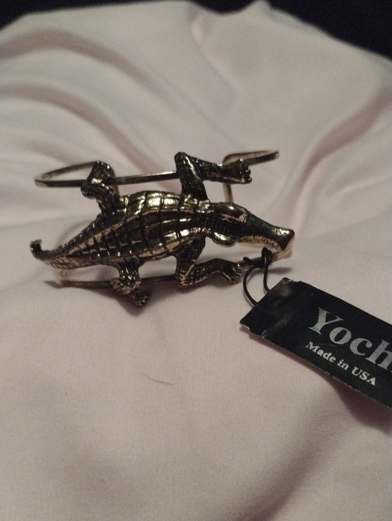 Yochi Jewelry - Yochi Gold Alligator Statement Cuff Bracelet